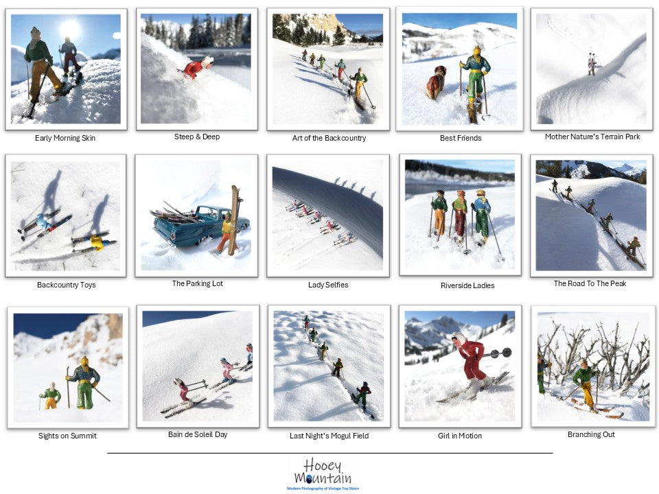 Vintage toy skier 17x17 square images by Hooey Mountain