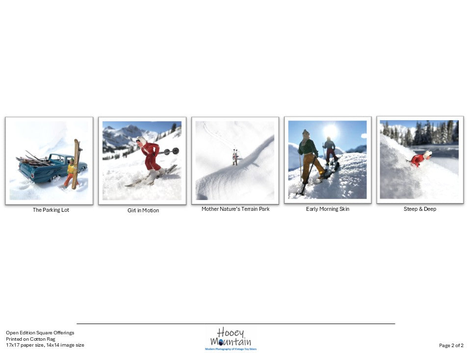 17x17 prints of vintage toy skier by Hooey Mountain