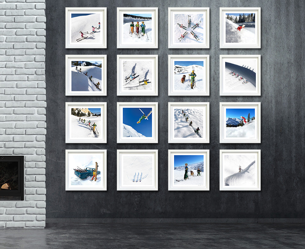 The Minis - 9x9 image in a 12x12 (and 11x14) Floated in a White Wood Frame
