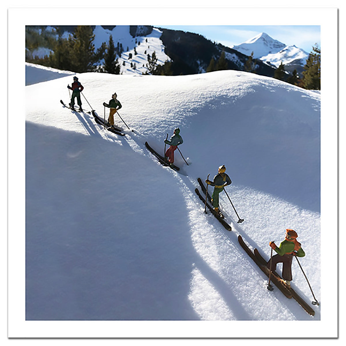 Antique toy skiers by Hooey Mountain