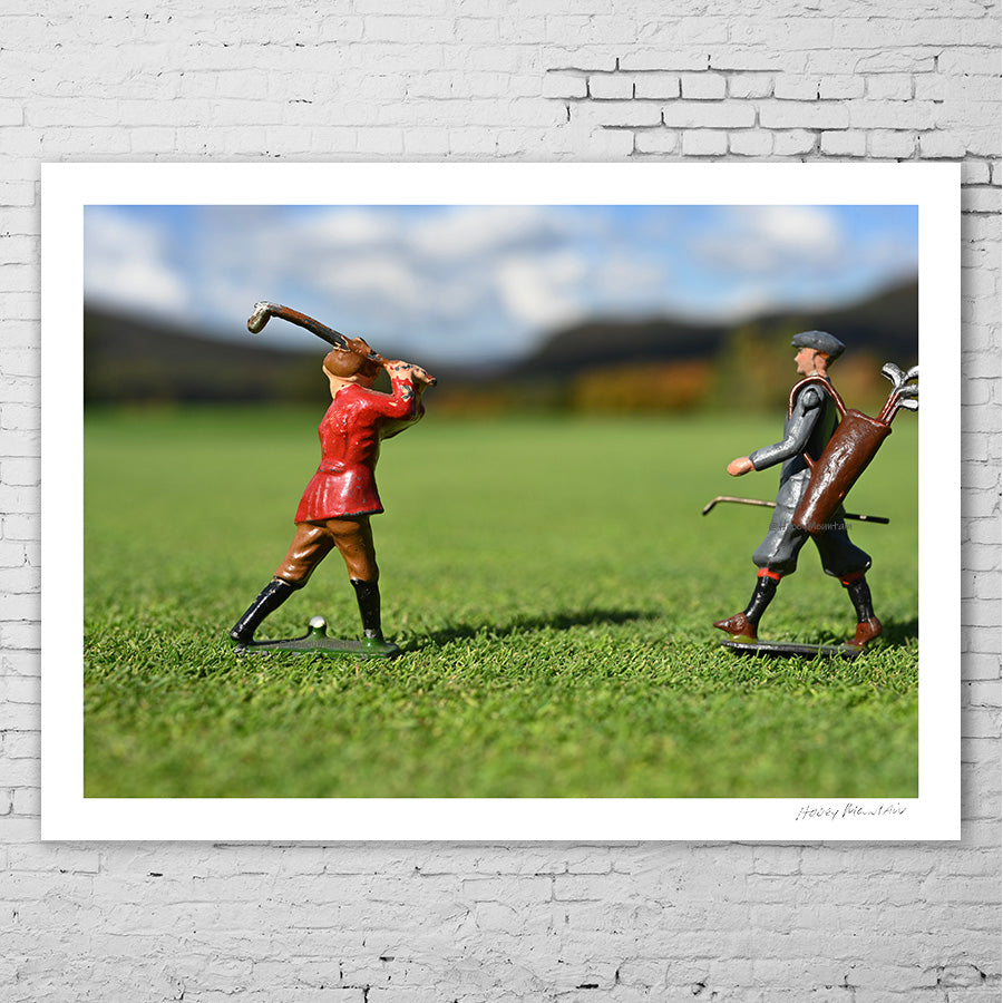 Antique toy golfer fine art print by Hooey Mountain