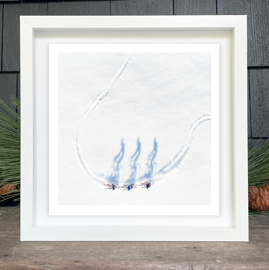 The Minis - 9x9 image in a 12x12 (and 11x14) Floated in a White Wood Frame