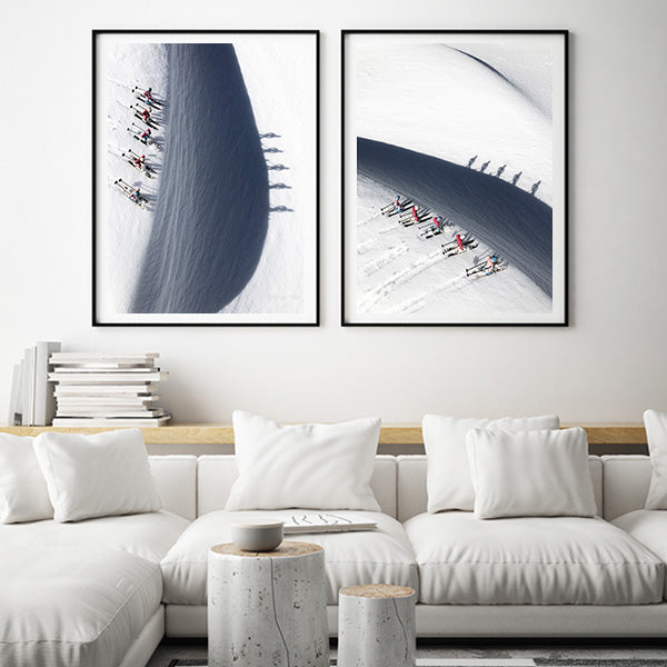 Pink vintage toy skiers photos by Hooey Mountain