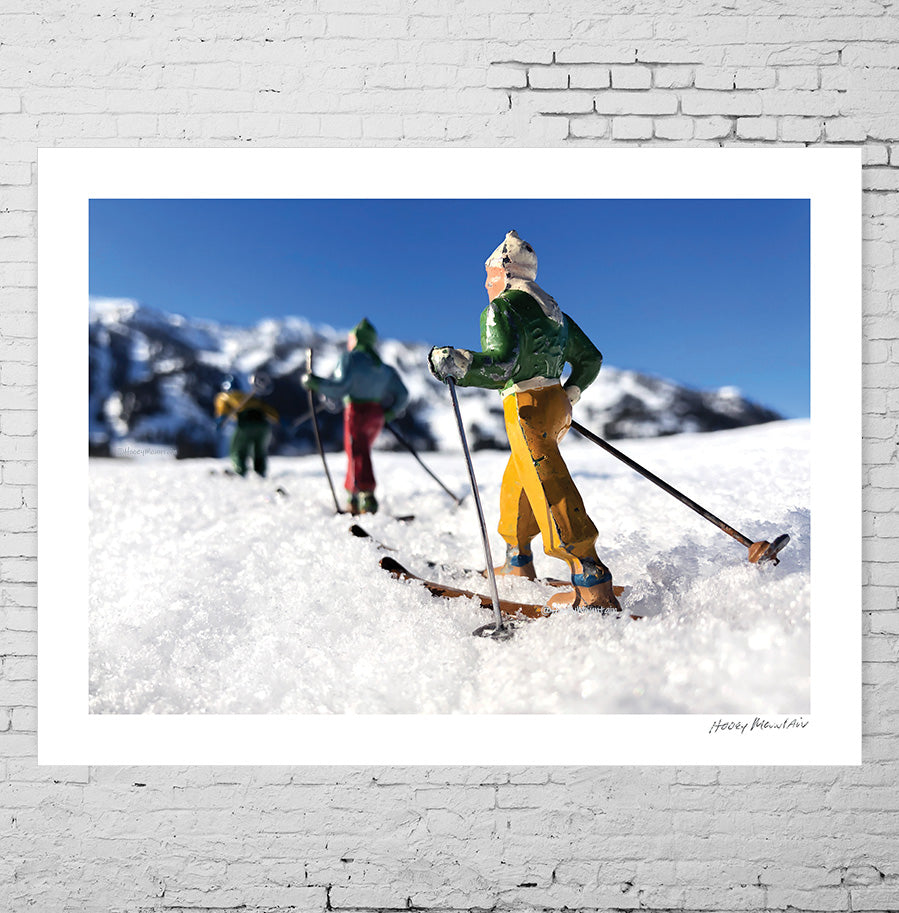 Vintage Toy Skiers Out of Bounds