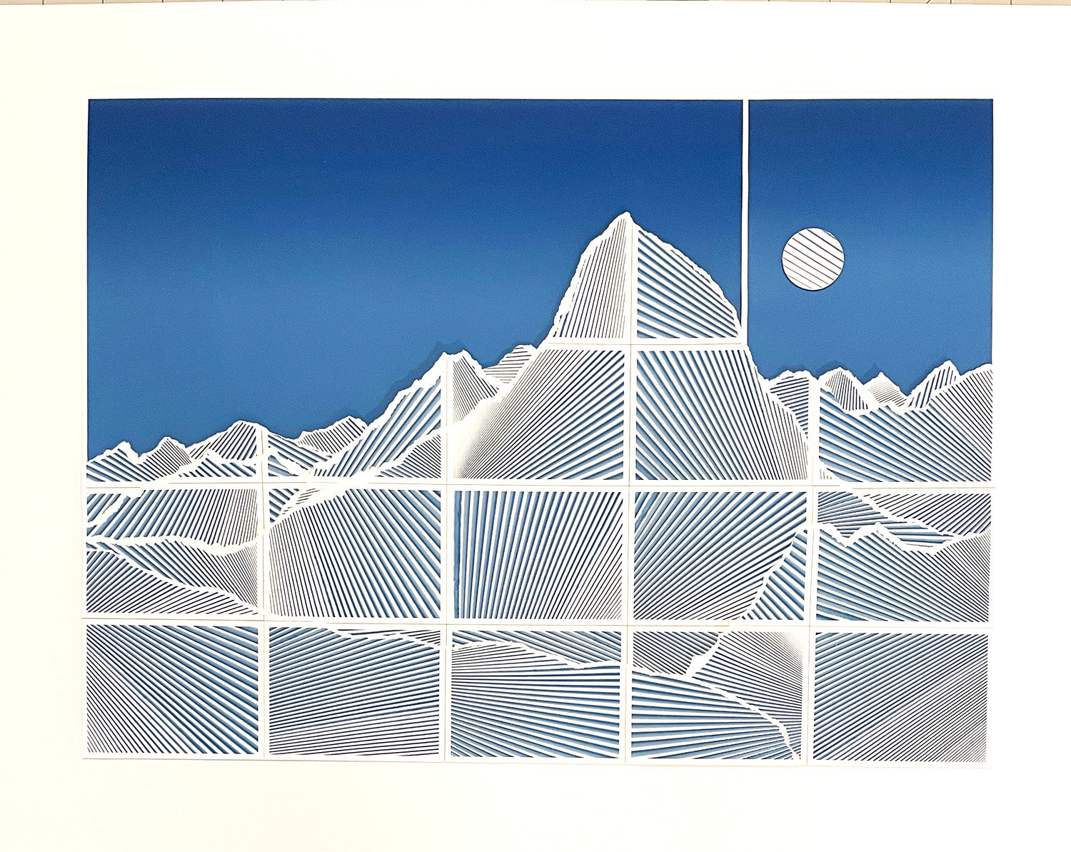 Corduroy Study by Hooey Mountain - torn paper collage of mountains.