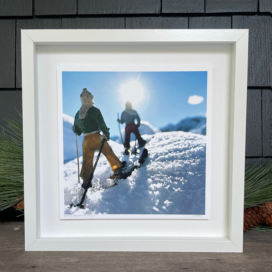 Hooey Mountain toy skiers in 12x12 frame