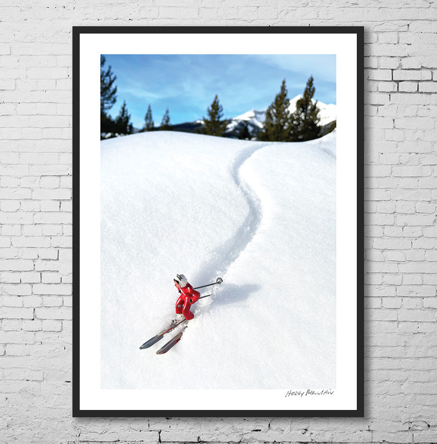 Lone toy skiers by Hooey Mountain