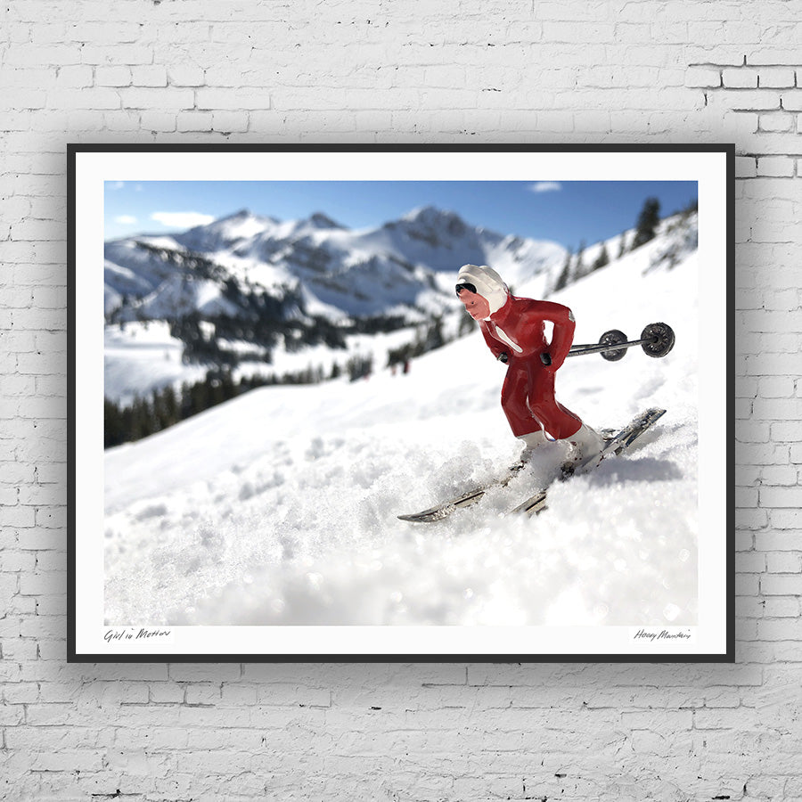 Photo of vintage toy skier on mountain by Hooey Mountain